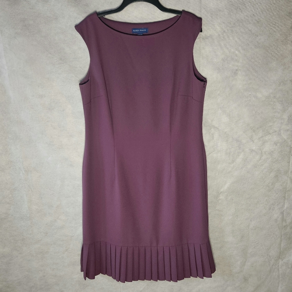 Karen Scott Sleeveless Sheath Dress With Ruffled Hemline